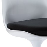 Tulip chair, volledig draaibaar met zwart kussen_