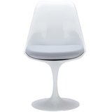 Tulip chair, volledig draaibaar met licht grijs kussen_