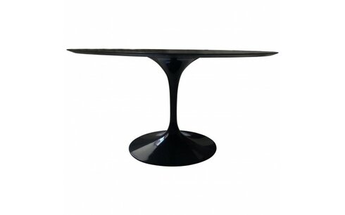 Ronde Tulip tafel 120cm zwart marquinia marmer
