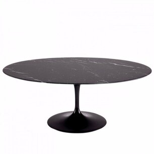Saarinen Tulip tafel 127cm Zwart Marquinia marmer
