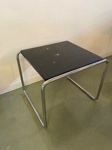 Bauhaus bijzettafel Breuer - zwart marmeren blad