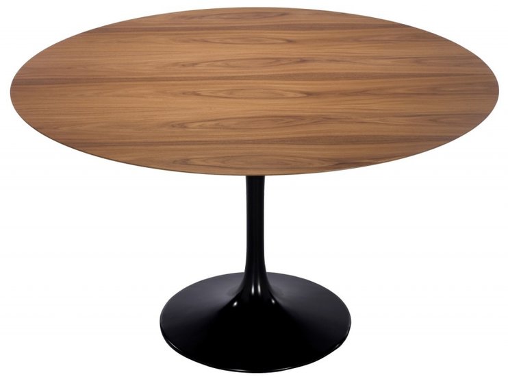 Saarinen Tulip tafel 120cm massief noten houten blad