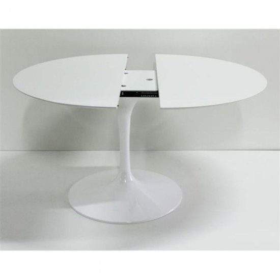 Uitschuifbare Tulip tafel, rond-ovaal van Saarinen