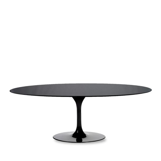Ovale Saarinen Tulip tafel zwart blad