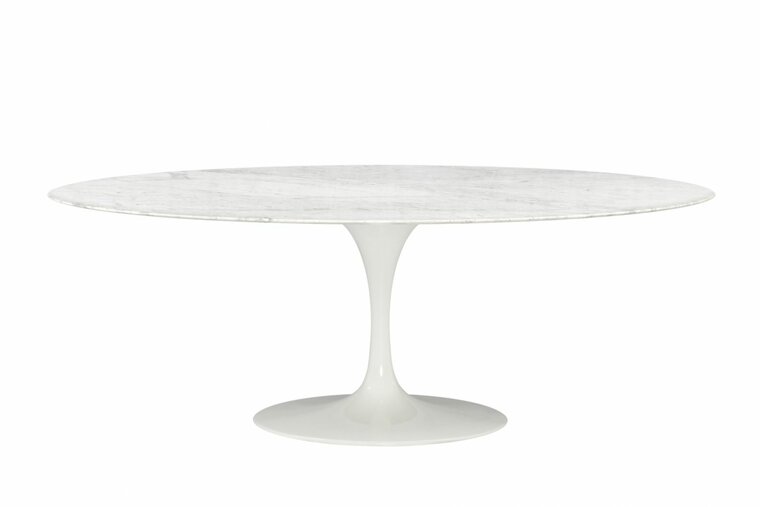 Ronde Tulip tafel Carrara marmeren blad 150cm